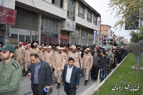مراسم باشکوه تشییع پیکر شهید مدافع حرم اسماعیل زاهدپور در کردکوی