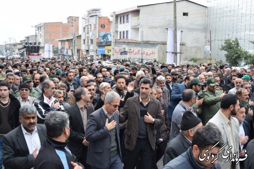 مراسم باشکوه تشییع پیکر شهید مدافع حرم اسماعیل زاهدپور در کردکوی