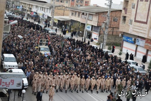 مراسم باشکوه تشییع پیکر شهید مدافع حرم اسماعیل زاهدپور در کردکوی