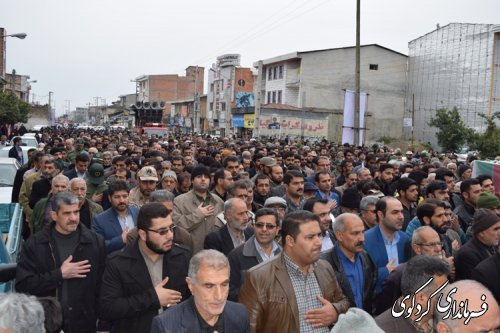 مراسم باشکوه تشییع پیکر شهید مدافع حرم اسماعیل زاهدپور در کردکوی