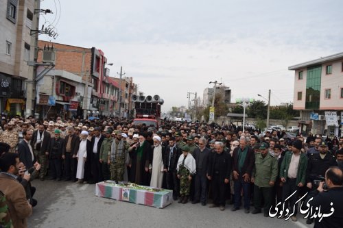 مراسم باشکوه تشییع پیکر شهید مدافع حرم اسماعیل زاهدپور در کردکوی