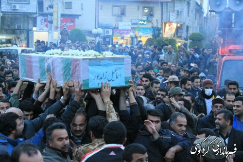 مراسم باشکوه تشییع پیکر شهید مدافع حرم اسماعیل زاهدپور در کردکوی