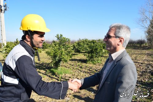 مانور منطقه ای تعمیرات پیشگیرانه برق در غرب استان با حضور فرماندار