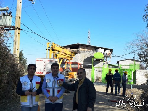 مانور منطقه ای تعمیرات پیشگیرانه برق در غرب استان با حضور فرماندار