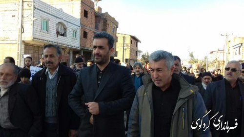 گزارش تصویری از حضور بخشدار مرکزی در مراسم راهپیمایی روستا ها