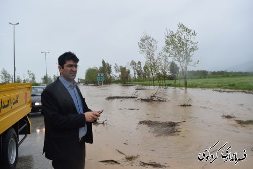 بازدید فرماندر از آبگرفتگی جاده ها و معابر ( گزارش تصویری )
