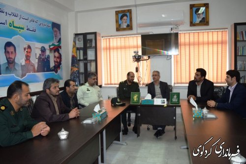 حضور فرماندار کردکوی در ستاد ناحیه مقاومت بسیج سپاه و تبریک روز پاسدار  