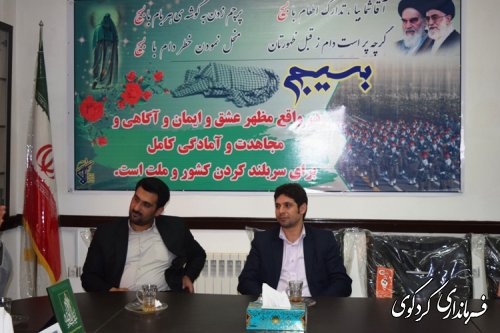 حضور فرماندار کردکوی در ستاد ناحیه مقاومت بسیج سپاه و تبریک روز پاسدار  