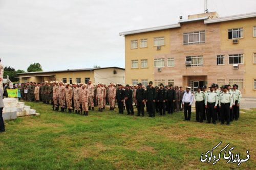 فرماندارکردکوی در صبحگاه مشترک ناحیه مقاومت بسیج سپاه کردکوی شرکت کرد