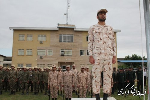 فرماندارکردکوی در صبحگاه مشترک ناحیه مقاومت بسیج سپاه کردکوی شرکت کرد