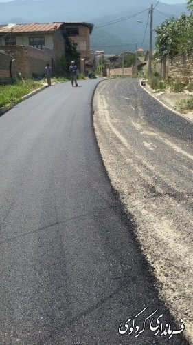 بهره برداری فاز دوم آسفالت روستای بالاجاده با حضور فرماندارکردکوی