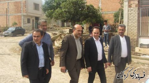 بازدید و حضور نماینده ویژه استاندار و مدیرکل مدبریت بحران  استان  از مناطق سیلزده 17 شهریور شهرستان