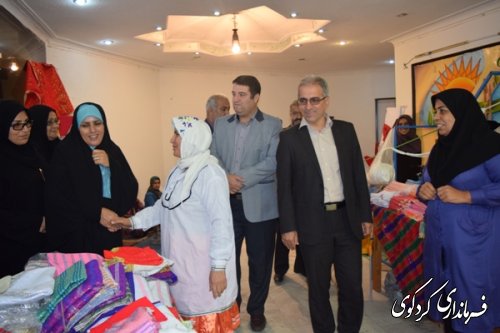 بازدید مدیر کل امور بانوان و خانواده استان و فرماندار کردکوی  از نمایشگاه صنایع دستی
