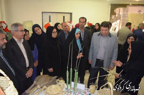 بازدید مدیر کل امور بانوان و خانواده استان و فرماندار کردکوی  از نمایشگاه صنایع دستی