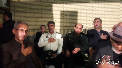 حضور فرماندار در مراسم سوگواری ابا عبدالحسن (ع)در  مساجد ، تکایا وهیاتهای مذهبی شهرستان