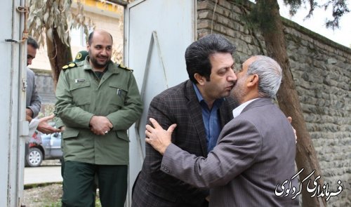 دیدار معاون فرماندار و بخشدار مرکزی بهمراه مسئولان با خانواده شهدا و روحانی روستای سرکلاته کردکوی