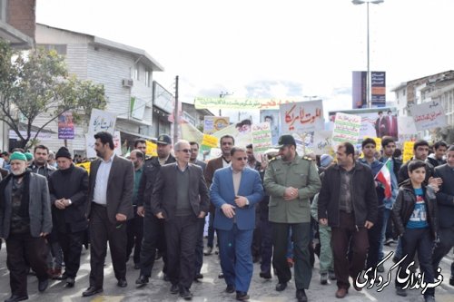 حضور معاون سیاسی امنیتی استاندار در راهپیمایی 22 بهمن کردکوی