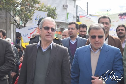 حضور معاون سیاسی امنیتی استاندار در راهپیمایی 22 بهمن کردکوی
