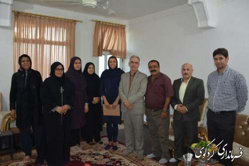 دیدار جمالی فرماندار کردکوی، باتفاق مشاور امور بانوان فرماندار و رییس اداره ورزش با خانم مهسا صابری کاپیتان کردکویی تیم ملی والیبال بانوان 