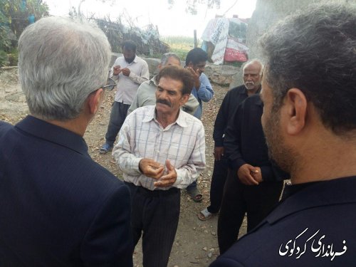 بازدید جمالی فرماندار به همراه بخشدار مرکزی از منطقه ای محروم موسوم به " شیخ افرا " کردکوی