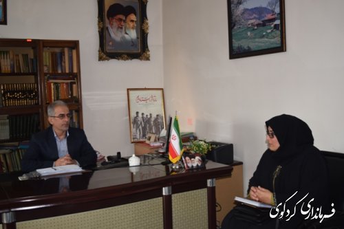  سیده هماعقیلی سرپرست اداره آموزش و پروش شهرستان؛دردیداربا جمالی فرماندار کردکوی 