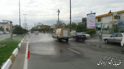 یازدهمین مرحله از گندزدایی و ضدعفونی سطح شهر کردکوی