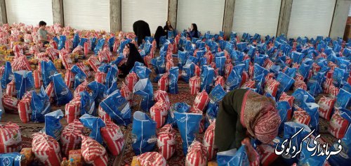 توزیع ۱۷۰۰۰۰ بسته معیشتی استان از کردکوی/ کمک های مومنانه همچنان در شهرستان کردکوی ادامه دارد.