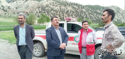بازدید و پبگیری فرماندارکردکوی از مشکلات روستاهای کوهپایه/ توزیع ۱۰۰ بسته معیشتی به روستاهای کوهپایه 