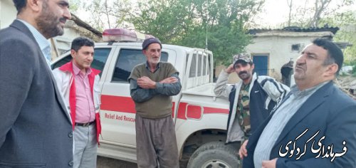 بازدید و پبگیری فرماندارکردکوی از مشکلات روستاهای کوهپایه/ توزیع ۱۰۰ بسته معیشتی به روستاهای کوهپایه 