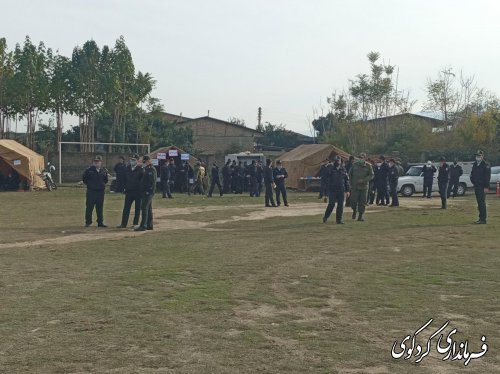 رزمایش بزرگ نیروی انتظامی و ستاد مدیریت بحران شهرستان برگزار شد