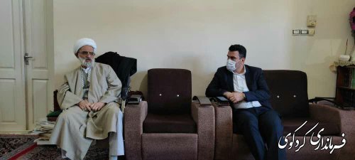 دیدار دکتر محمد باقر مولایی فر فرماندار کردکوی با حجه الاسلام شاعری یکی ار روحانیون برجسته شهرستان