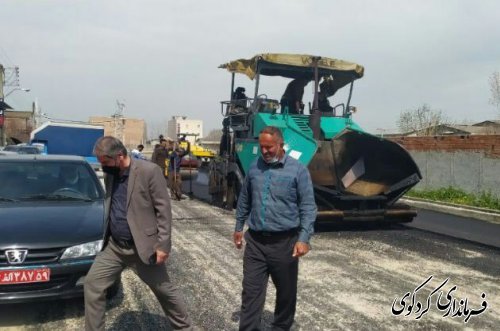 بازدید فرماندار از زیرسازی و اسفالت خیابان امام علی ع  شهر کردکوی