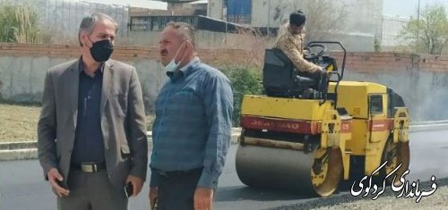 بازدید فرماندار از زیرسازی و اسفالت خیابان امام علی ع  شهر کردکوی