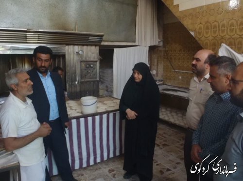 بازدید فرشته ترک فرماندار کردکوی از نانوایی های سطح شهرستان