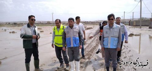  بازدید از روستای سیلزده آق تقه جدید در پی وقوع سیلاب در شرق گلستان 