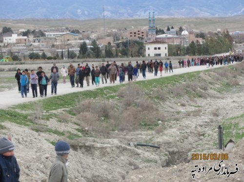 برگزاری همایش پیاده روی خانوادگی با شعار احسان و ورزش در مراوه تپه