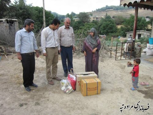 دیدار بخشدار از خانواده های تحت پوشش بهزیستی