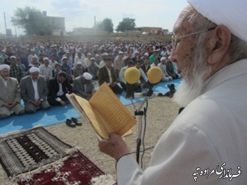 فرماندار در نماز عید فطر مراوه تپه