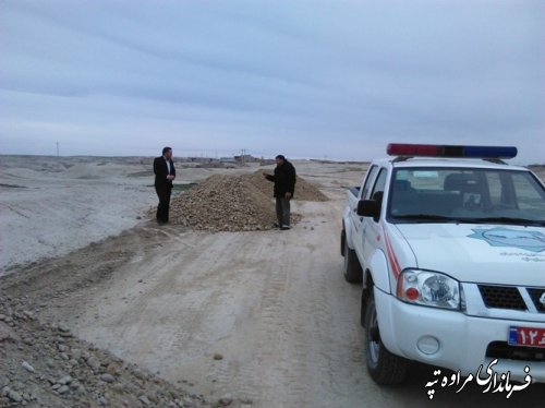 بازدید فرماندار مراوه تپه از جاده در حال احداث روستای مرزی چایلی 