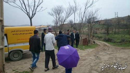 بازدید از فرماندار مراوه تپه از روستای آلتی آغاچ و پروژه گازرسانی بخش گلیداغ 