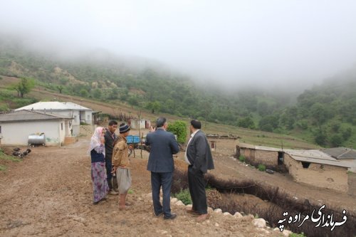 بازدید فرماندار مراوه تپه از روستای کنت یری بخش گلیداغ 