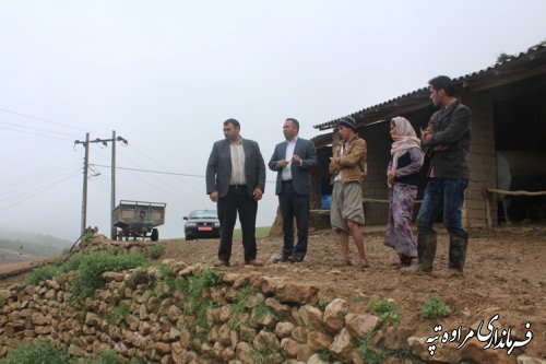 بازدید فرماندار مراوه تپه از روستای کنت یری بخش گلیداغ 