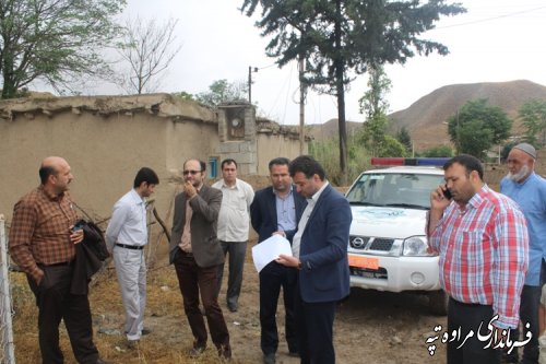 بازدید مدیر کل بحران استان و فرماندار شهرستان مراوه تپه از روستای کچیک 