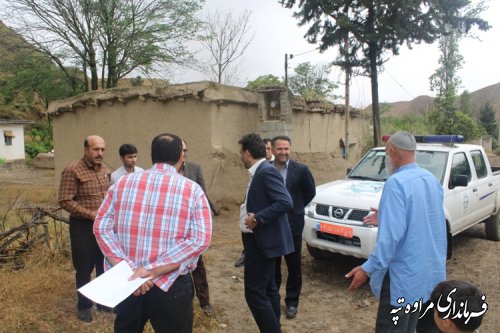 بازدید مدیر کل بحران استان و فرماندار شهرستان مراوه تپه از روستای کچیک 