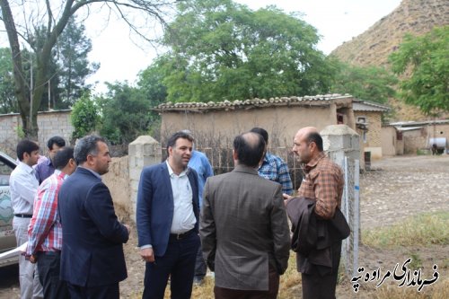 بازدید مدیر کل بحران استان و فرماندار شهرستان مراوه تپه از روستای کچیک 