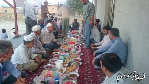 حضور فرماندار مراوه تپه در مراسم افطاری روستای خوجه گلدی