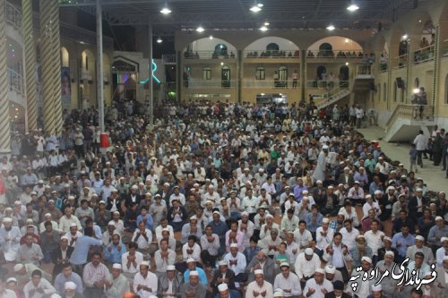 حضور فرماندار مراوه تپه در نماز تراویح و مراسم ختم قرآن کریم روستای چنارلی