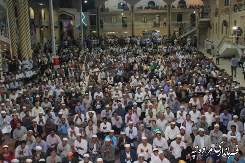 حضور فرماندار مراوه تپه در نماز تراویح و مراسم ختم قرآن کریم روستای چنارلی