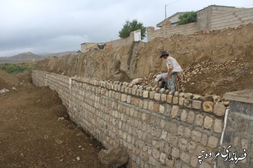 بازدید فرماندار مراوه تپه از پروژه دیواره سازی شهر مراوه تپه