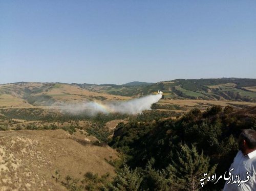 فرماندار مراوه تپه : آتش سوزی جنگل ها و مراتع حوالی روستای آق امام بخش گلیداغ مهار شد . 